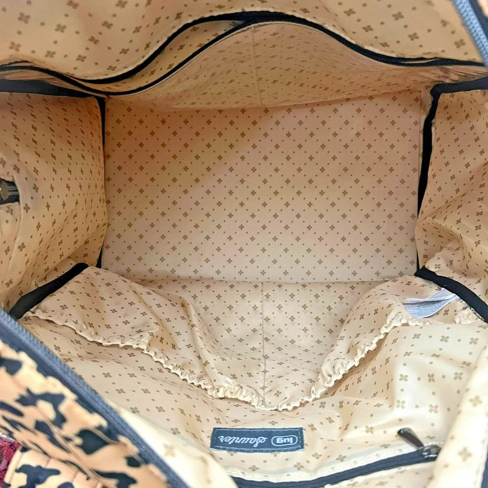 NWT‎ Lug Saunter Leopard Print Overnight Travel Weekender Duffel Bag with Pouch